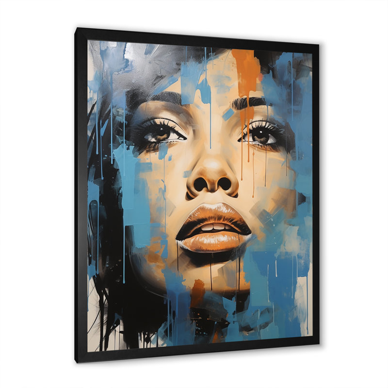 Azur Aaliyah Portrait I - Décoration murale célébrité_105711, H 20 po x l 12 po x P 1 po, Cadre photo noir