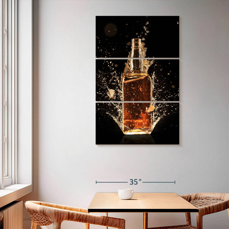 Yarlin Whiskey Bottle Splash, 65" H x 42" W