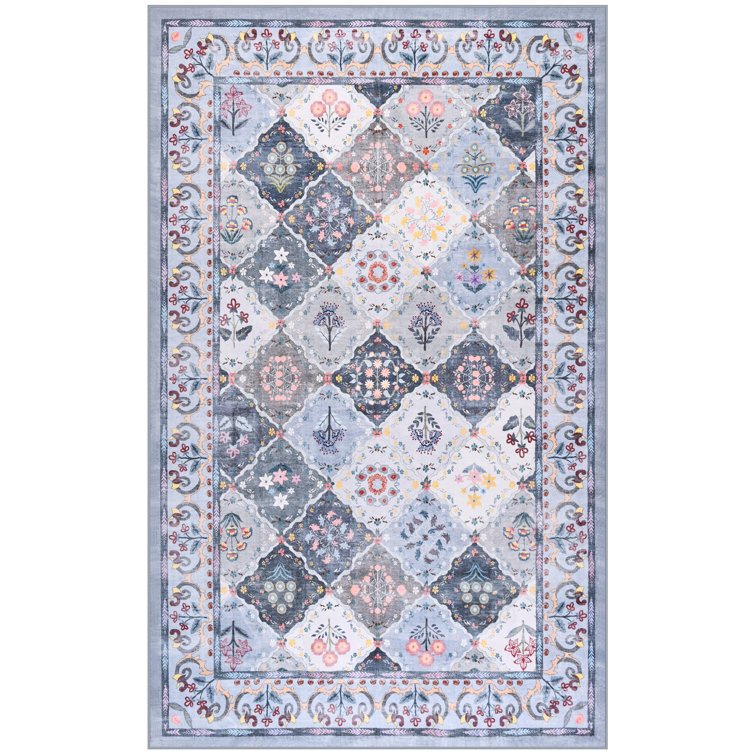 Large Ultra-Thin Colorful Moroccan Area Rug Washable Rugs  For Home Decor
