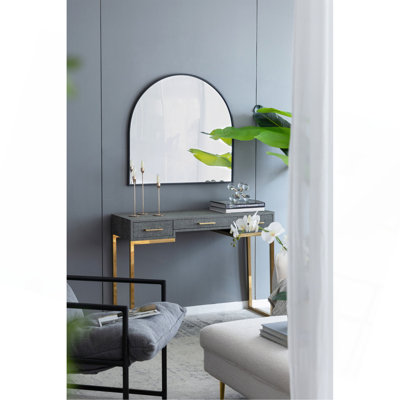 Miroir décoratif arqué avec cadre en fer