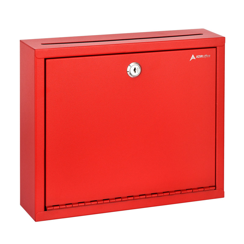 Large Mailbox Steel Multi-Purpose Secure Drop Box, Red