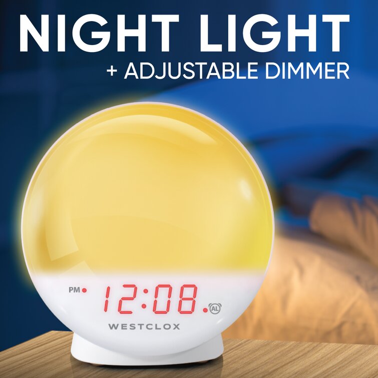Westclox Sunrise-Sunset Simulator Alarm Clock with Dimmable Nightlight