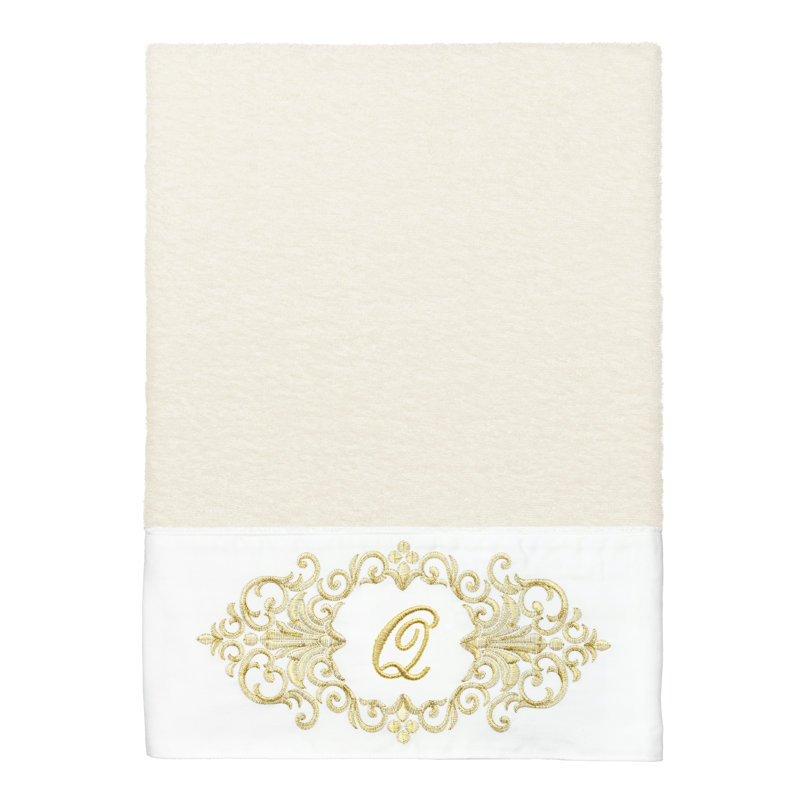 Linum Home Textiles 100% Turkish Cotton MONICA 2PC Embellished Bath Towel Set, Q