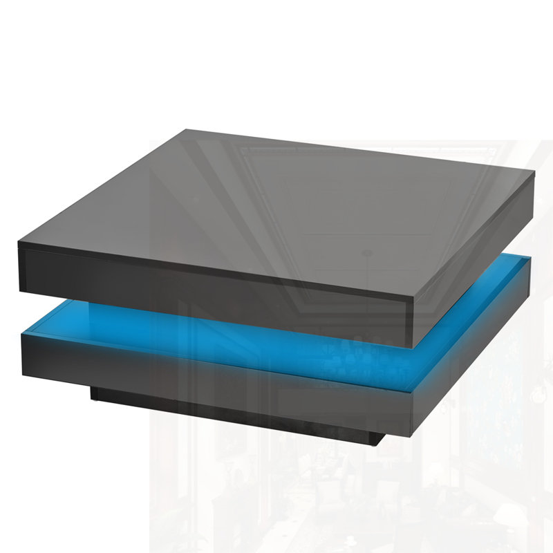 Design minimaliste ultrabrillant avec lumières DEL, Noir