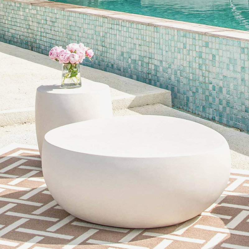 Ikaria GRC Side Table, Cream White