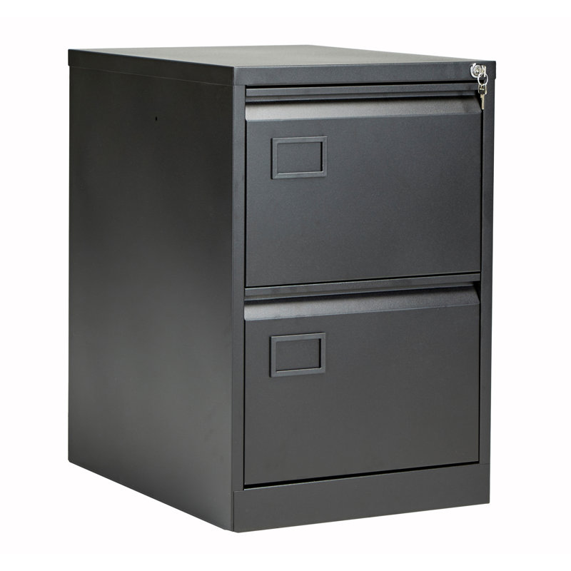 47cm Wide 2 -Drawer Steel File Cabinet, Black
