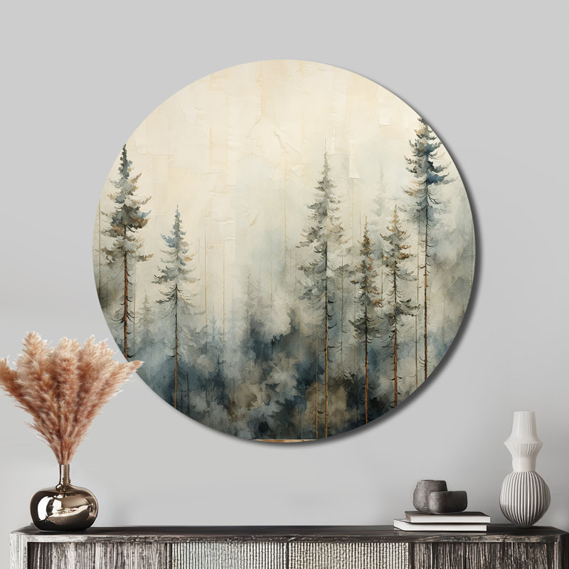 Art mural rond en métal Minimalisme, H 16 po x l 16 po