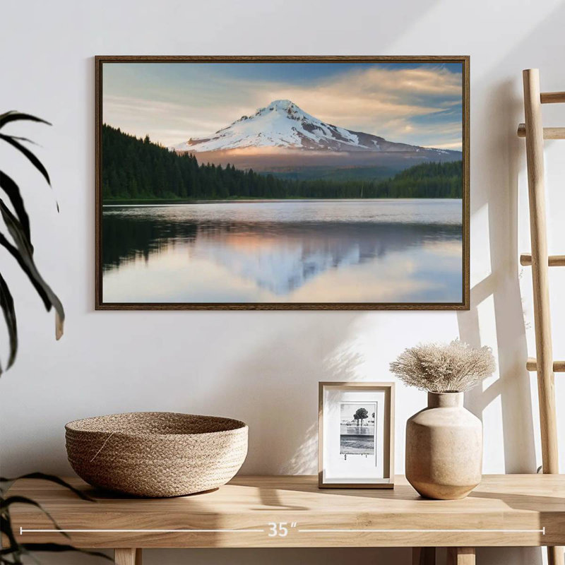 Mount Hood Panorama, 25" X 17", Floating Frame Walnut