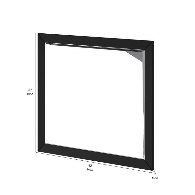 Abdulsamet Wood Flat Wall Mirror