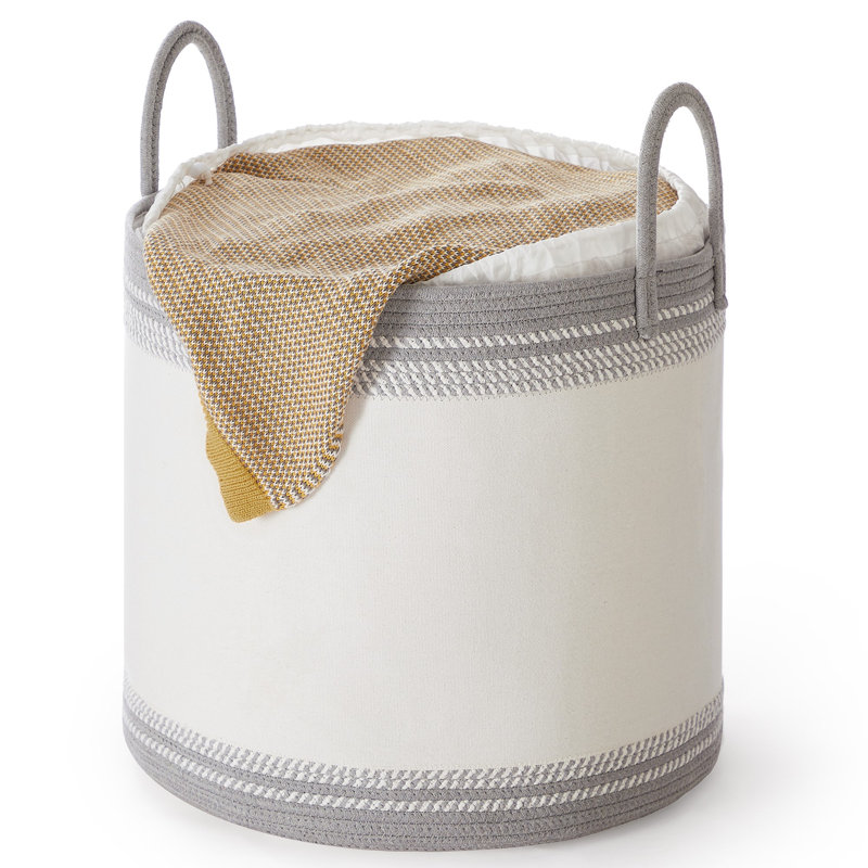 Laundry Bag With Lid, 18.1" H x 19.7" W x 19.7" D, Gray
