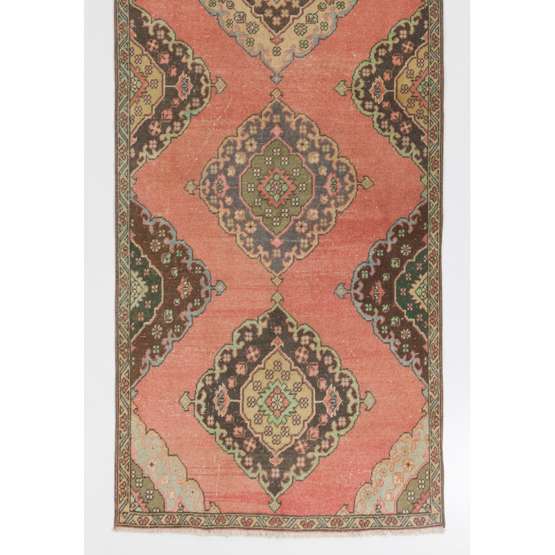 Chemin de table rétro fait à la main. Tapis de couloir en laine Unique