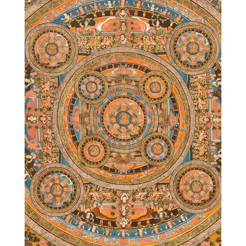 Grosse mandala de pancha (Thangka sans brocart)