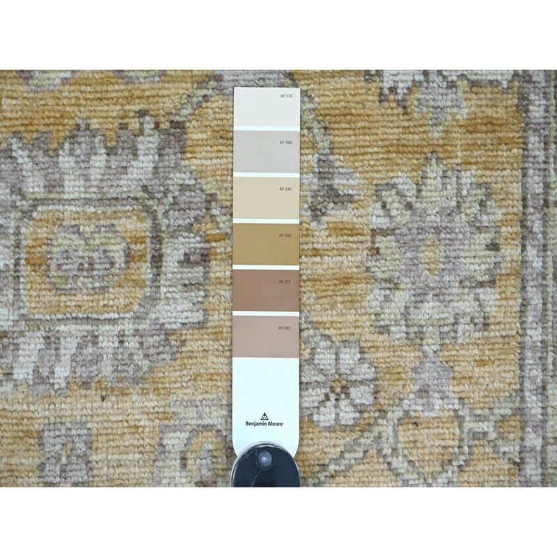 Tapis de couloir oriental brun doré noué à la main 2 pi 8 po x 13 pi 6 po 2 pi 8 po x 13 pi 6 po