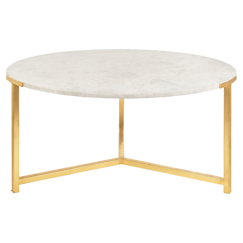 Amelia Frame Coffee Table, Tundra Gray, Gold Leaf