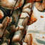 Tapisserie murale d'Halloween champignons et crapauds-133643165