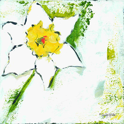 «Spring Has Sprung I», peinture sur toile tendue