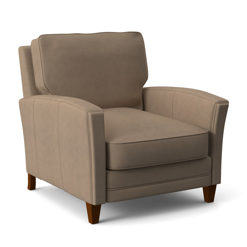 Zion Armchair, New Classiques, Aline Light Gray Stonewash Genuine Leather