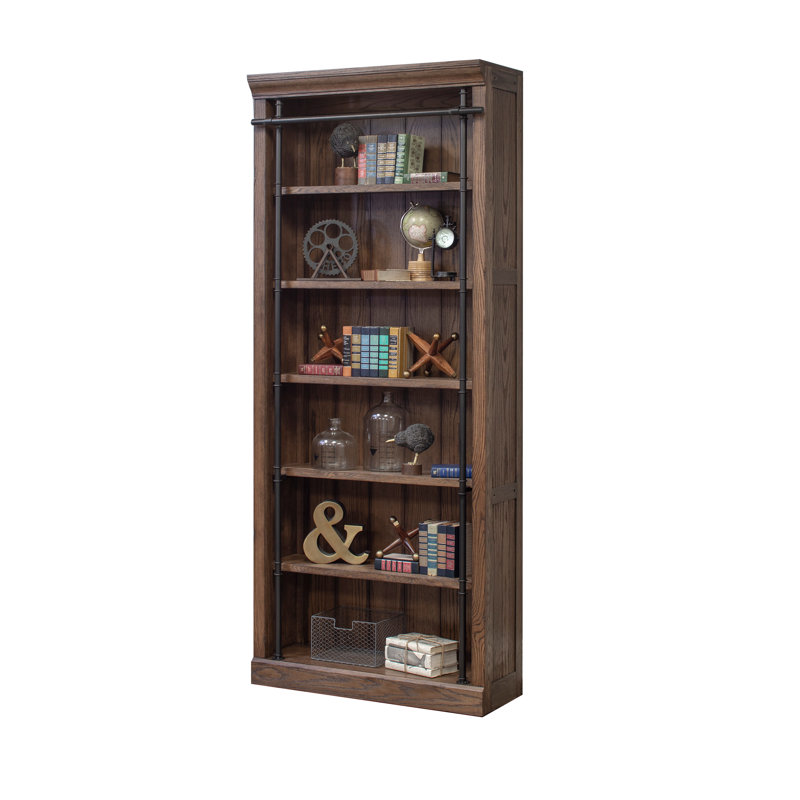 Sawyers Bookcase, Brown Weathered Oak, 3 Bookcases/1 Ladder