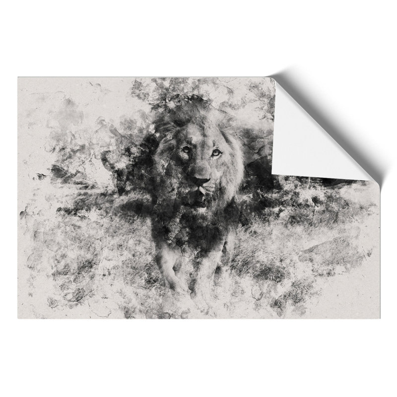 Lion Watercolour - Frameless Print, 59cm H x 84cm W x 0.1cm D