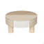 Table basse ronde avec plateau rabattable et compartiment de rangement caché