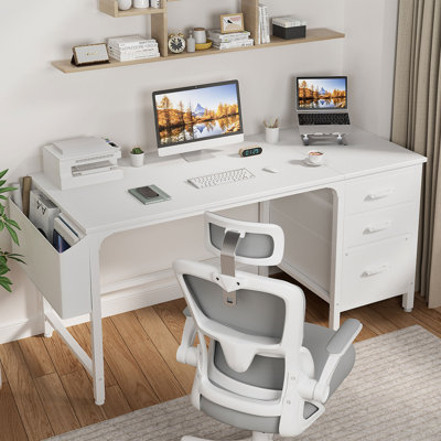 Bureau d'ordinateur avec tiroirs Bureau rectangulaire