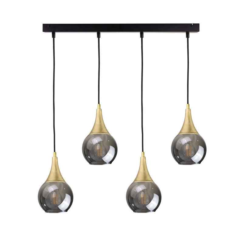 Creasy 4 - Light Kitchen Island Pendant, Black/Gold, Grey