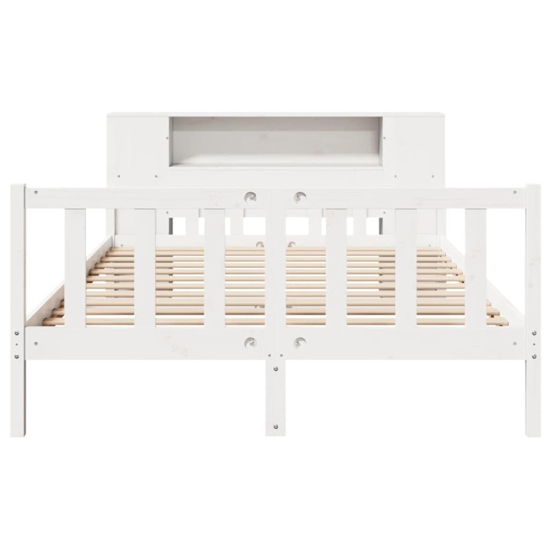Mohall Solid Wood Bed, 150 x 200 cm, White