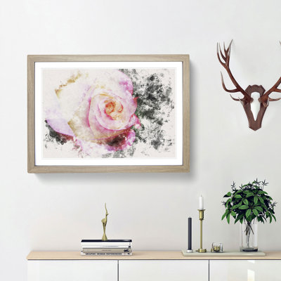 Pink Tipped Rose - Framed Print