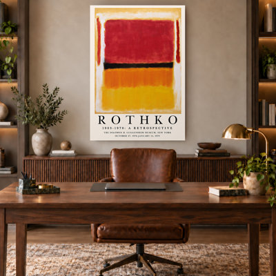 «Red and Yellow Color Field Abstract», affiche sur toile