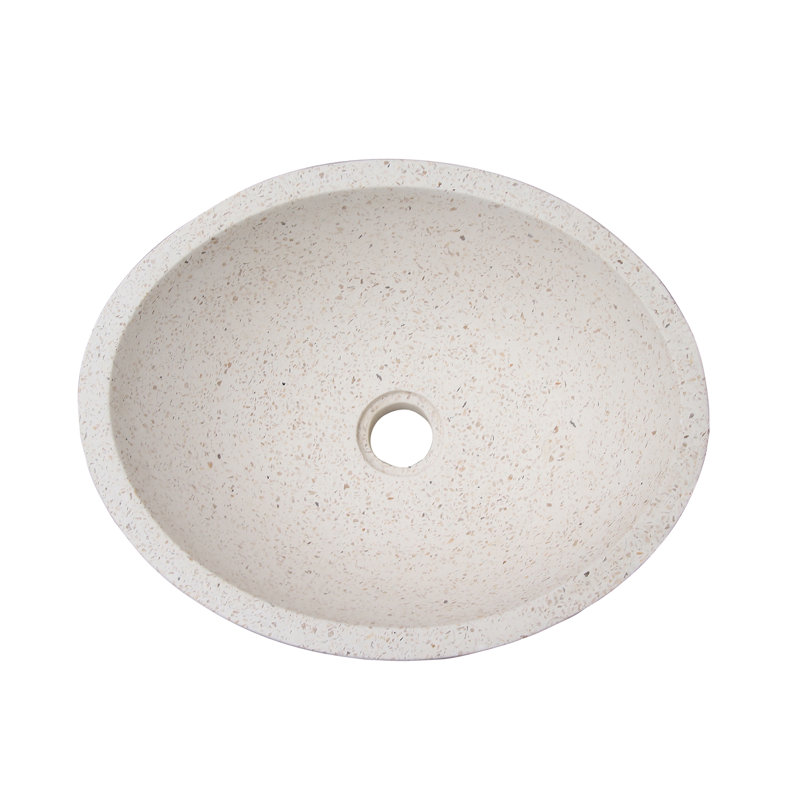 Lavabo de salle de bain ovale Caspar, Blanc