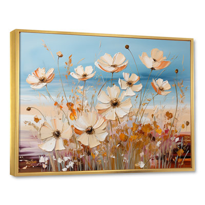 «Beige Wildflowers», impression sur toile