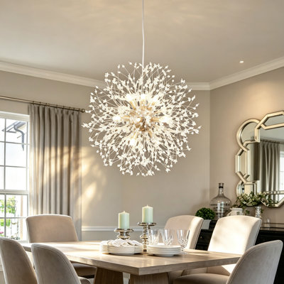 Ambera 12 - Light Dimmable Crystal Sputnik Sphere Chandelier for Dining Room