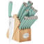 Ensemble de blocs à couverts Hampton Forge Epicure Pistachio, 17 pièces, couleur pistache