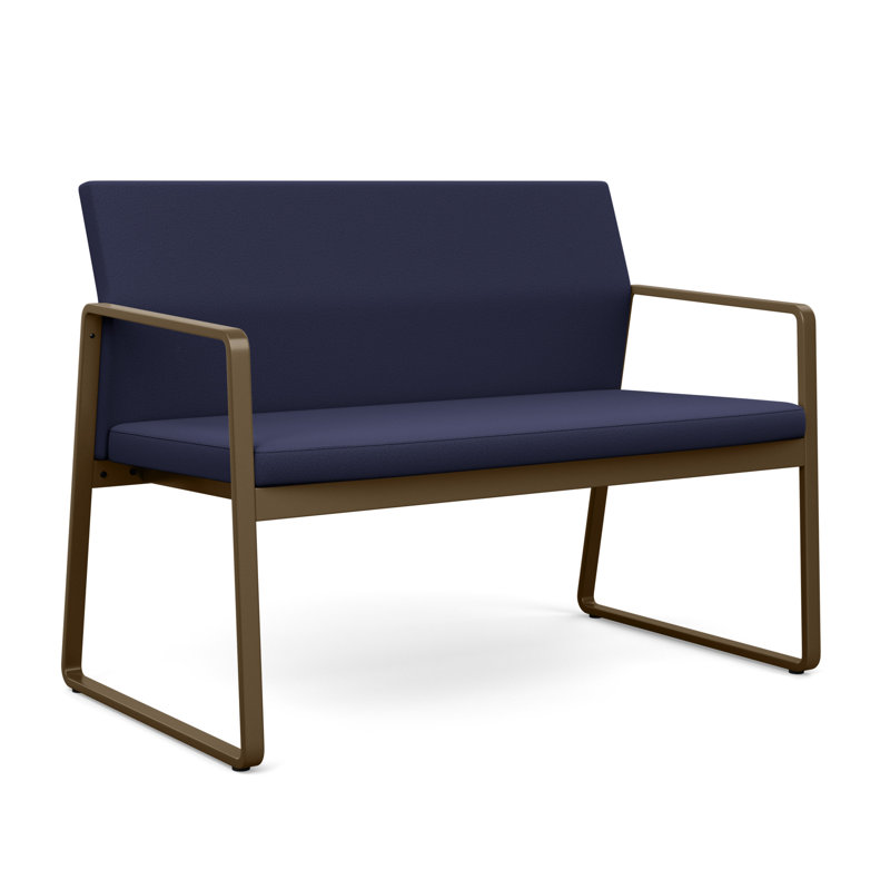 Causeuse Gansett, Bronze, Portes ouvertes en tissu bleu marine