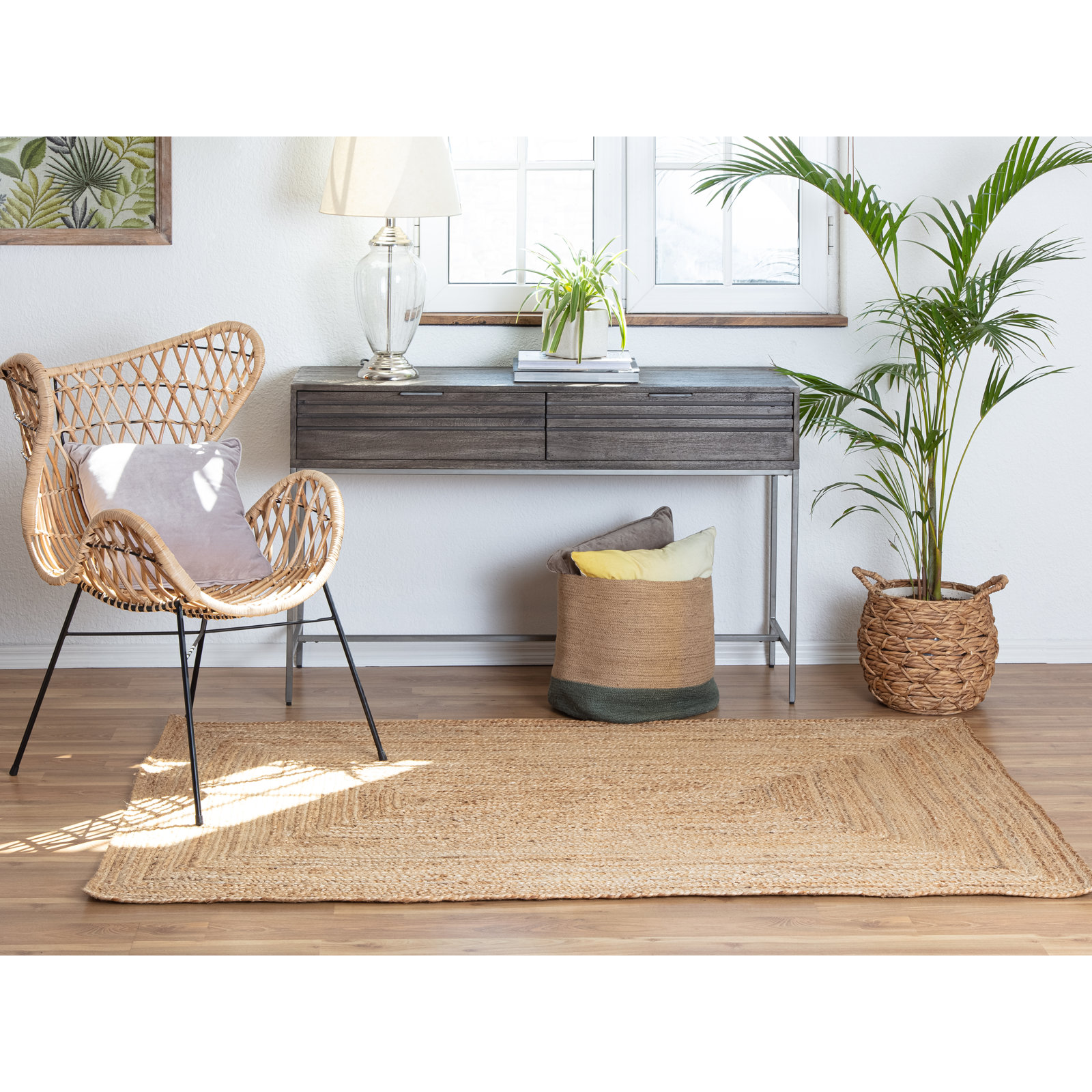 Gage Handmade Jute / Sisal Tan Rug, Rectangle 8' x 10'