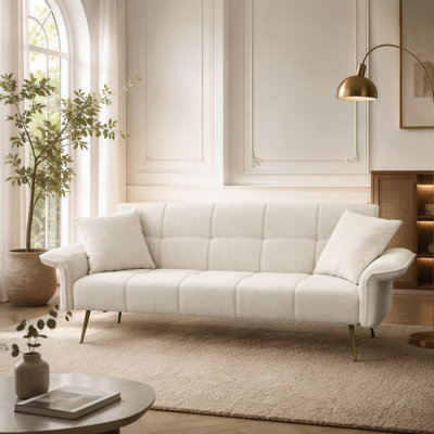 70.1 "futon sofa bed, convertible double sofa bed with folding armrests