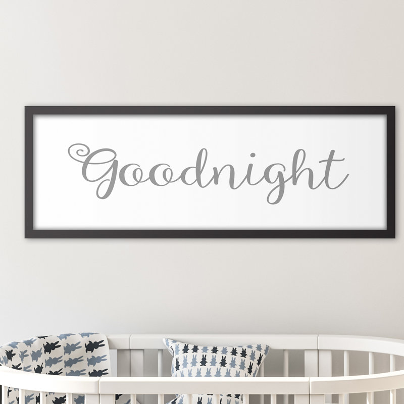 Décoration murale Bruning Goodnight Kids, H 12 po x l 36 po x P 1,25 po, Gris, Toile tendue