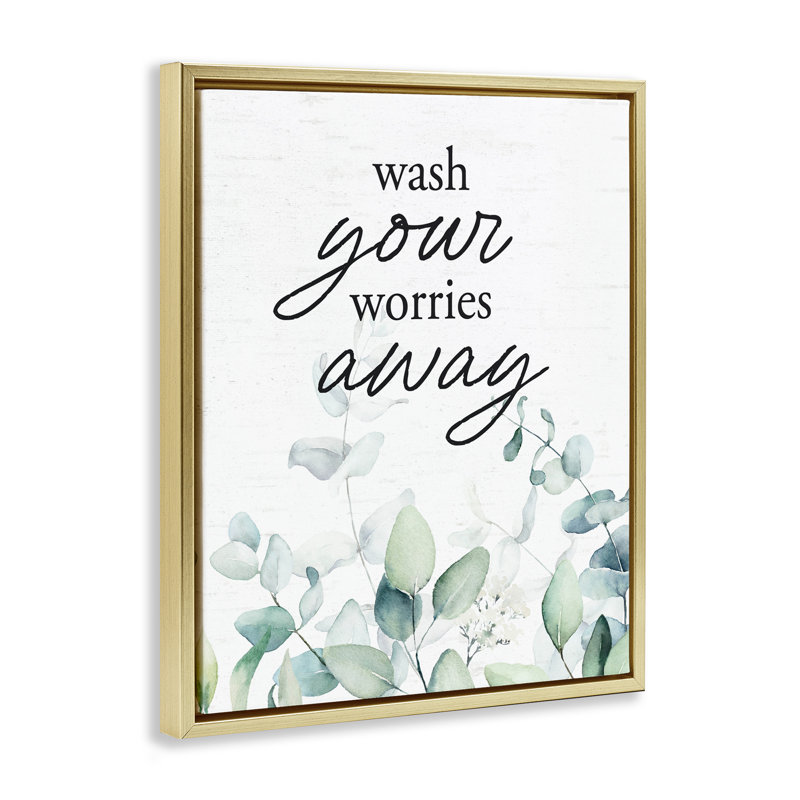 Cadre flottant Wash Worries Away, H 31 po x l 25 po, Cadre flottant métallique doré