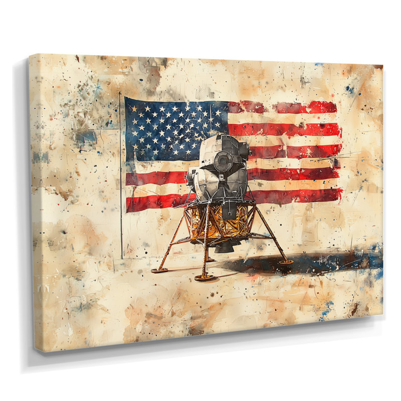Décoration murale Kyralee Usa Moon Apollo 13 Mission III - Moon, H 12 po x l 20 po, Toile tendue, Ne s’applique pas