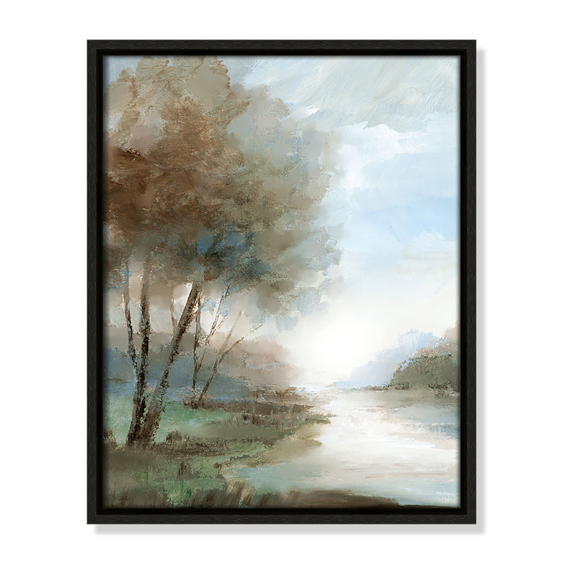 «Peaceful River Print» par Nan, Espresso, H 15,5 po x l 12,5 po