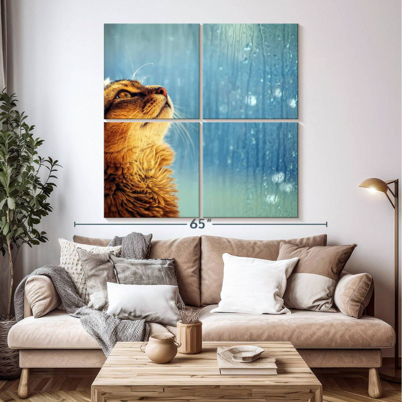Brampt Cat In A Window, 50" H x 50" W