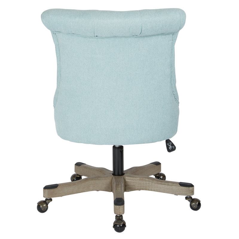 Mist Fabric Armless Swivel Office Chair