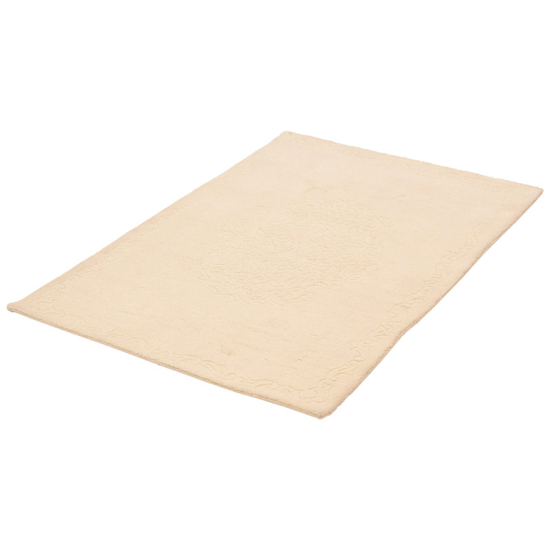Tapis crème en laine noué à la main Winni, Rectangle 4 pi x 6 pi