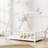 Space-Saving Bed, Floor Bed Frame, Wooden Floor Bed with Guardrail