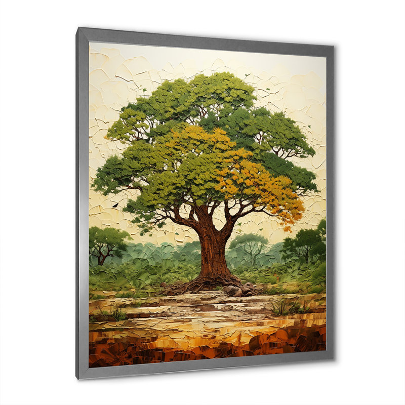 Baobab Majesty - arbre, art mural africain, Cadre photo argenté, H 32 po x l 24 po x P 1 po