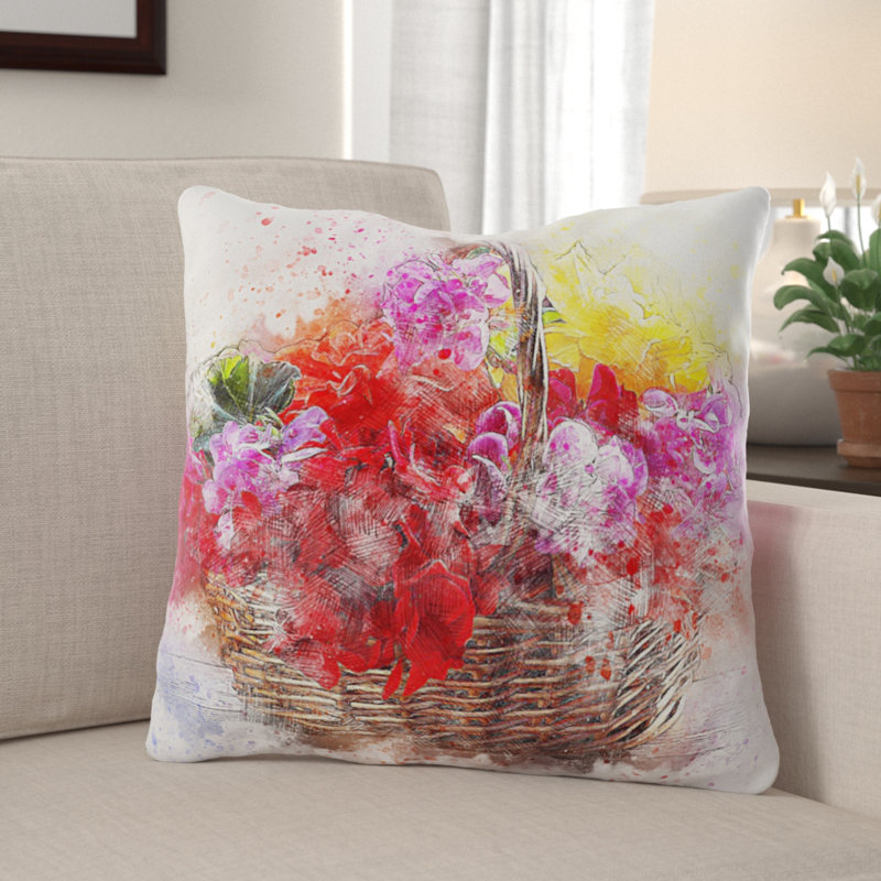 Outdoor Reversible Throw Pillow, Microsuede, Indoor