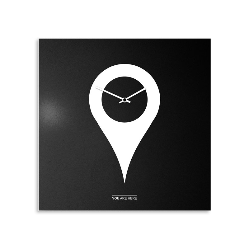 Dumt Metal Wall Clock, Black/White