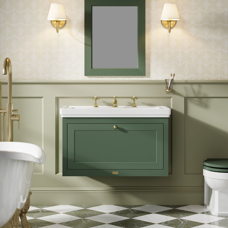 Hartleigh Bathroom Vanity, Hunter Green, 80cm W