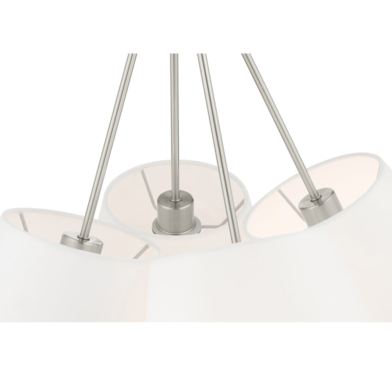 Lustre sphérique à 4 lumières Grove, Blanc cassé, Nickel brossé