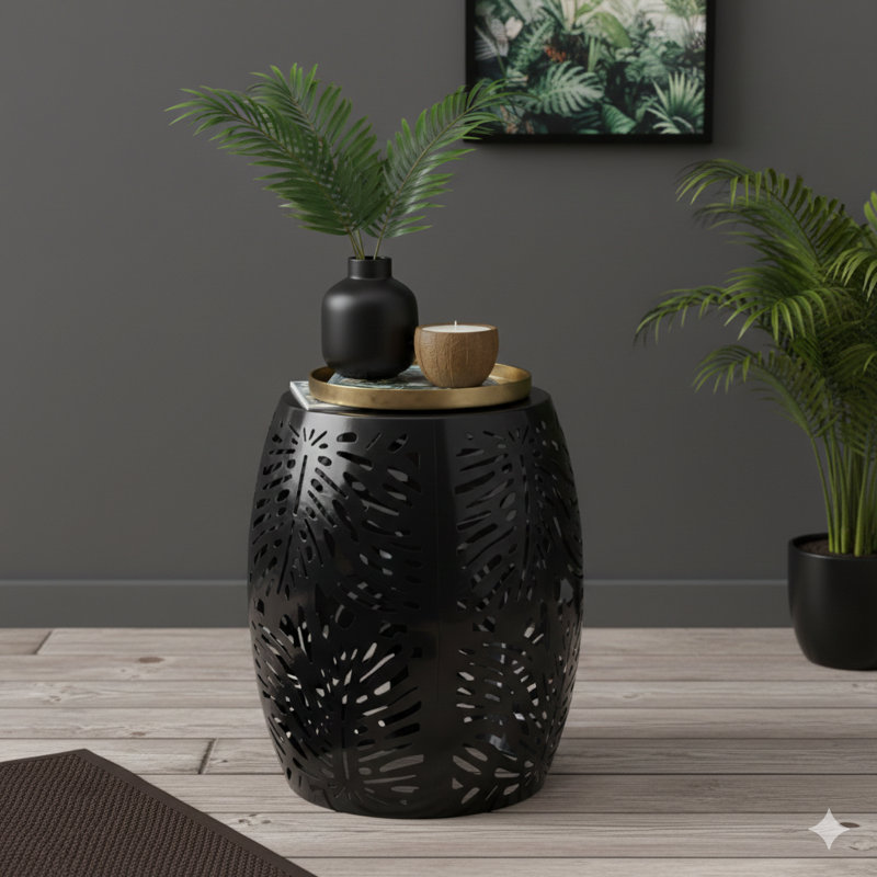 Large Metal End Table.